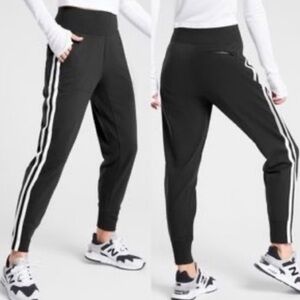 Athleta Venice Side Stripe Joggers XS Black White G